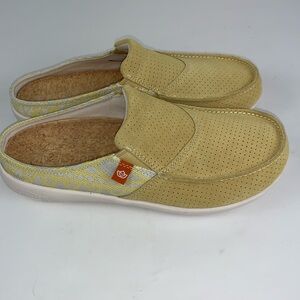 Spence yellow slip on mules